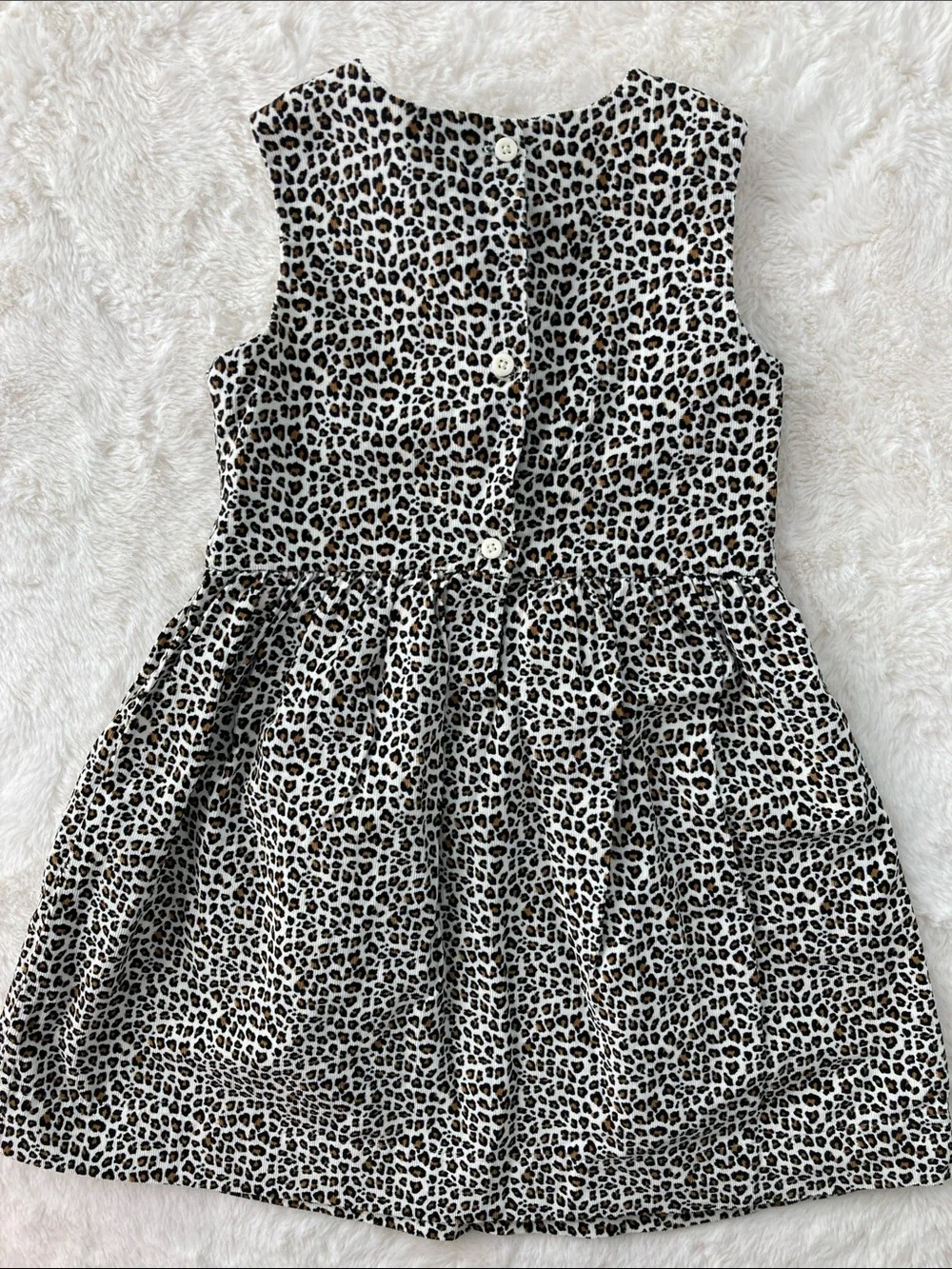 SALE! 50% Off GAP Girls' Leopard Print Sleeveless Corduroy/Velvet Dress Size 5